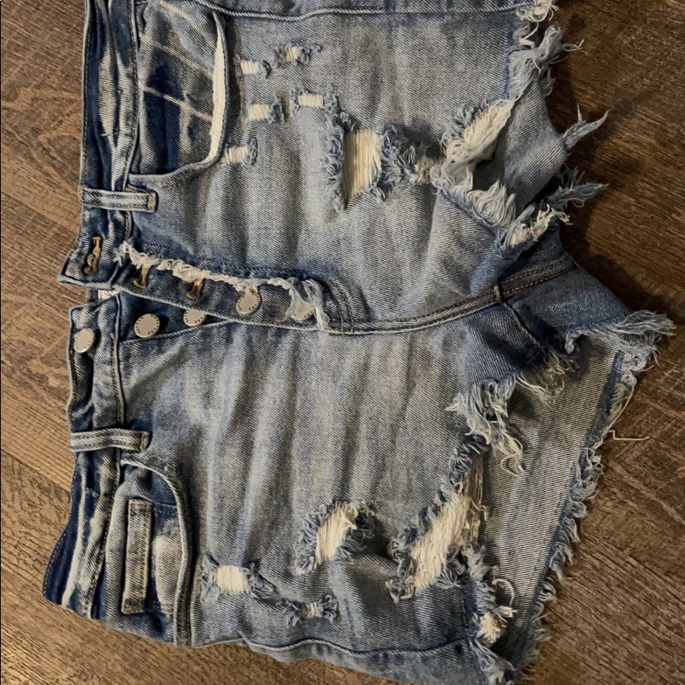 Kancan button fly shorts